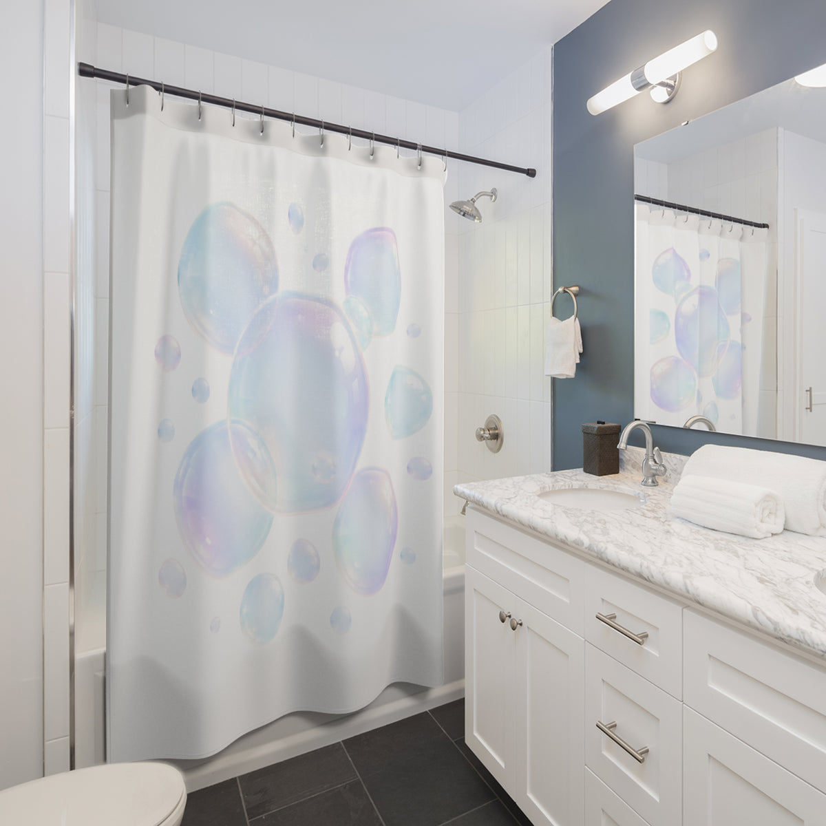 Iridescent Bubble Shower Curtain