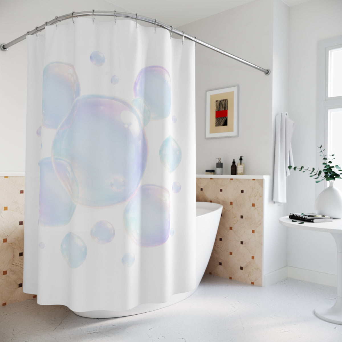 Iridescent Bubble Shower Curtain