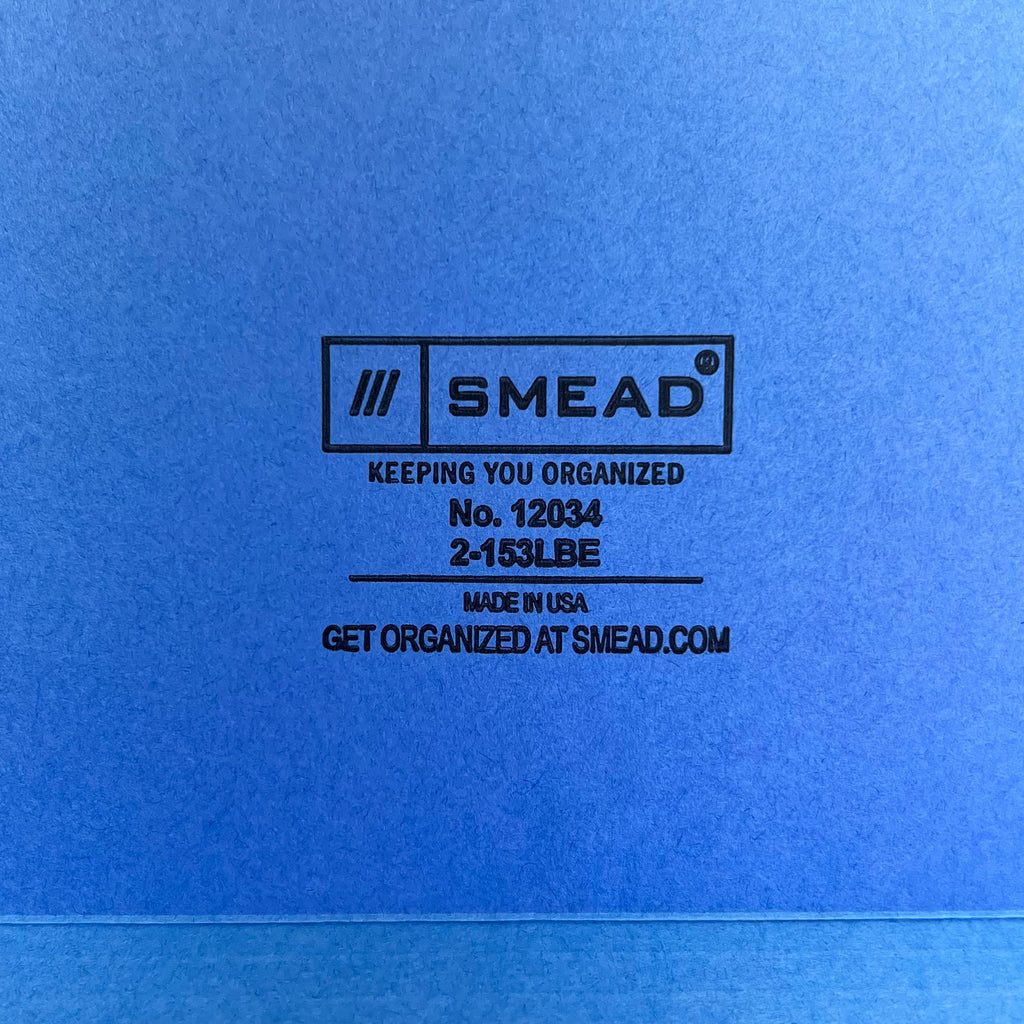 SMEAD (100 PACK) Color File Folders W/ Reinforcement Tabs 1/3 Cut Blue 12034