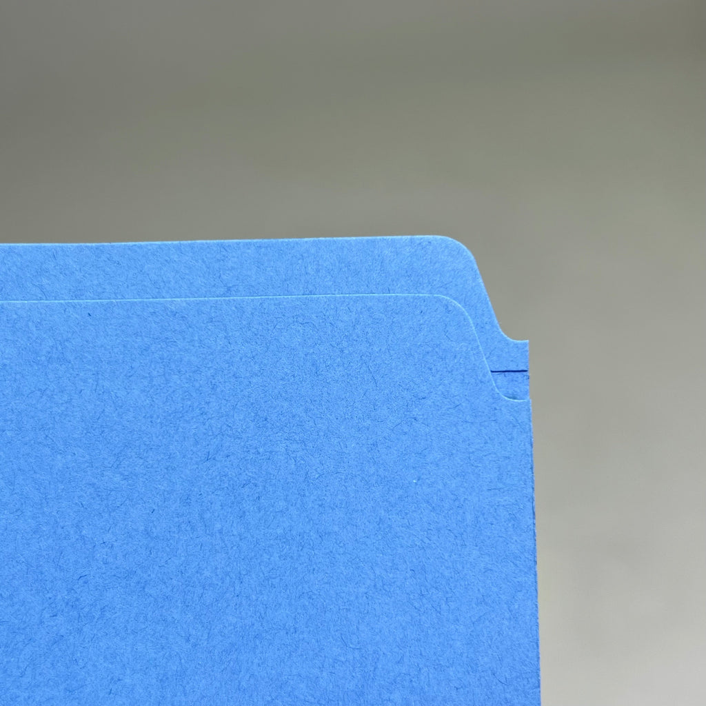 SMEAD (100 PACK) Color File Folders W/ Reinforcement Tabs 1/3 Cut Blue 12034